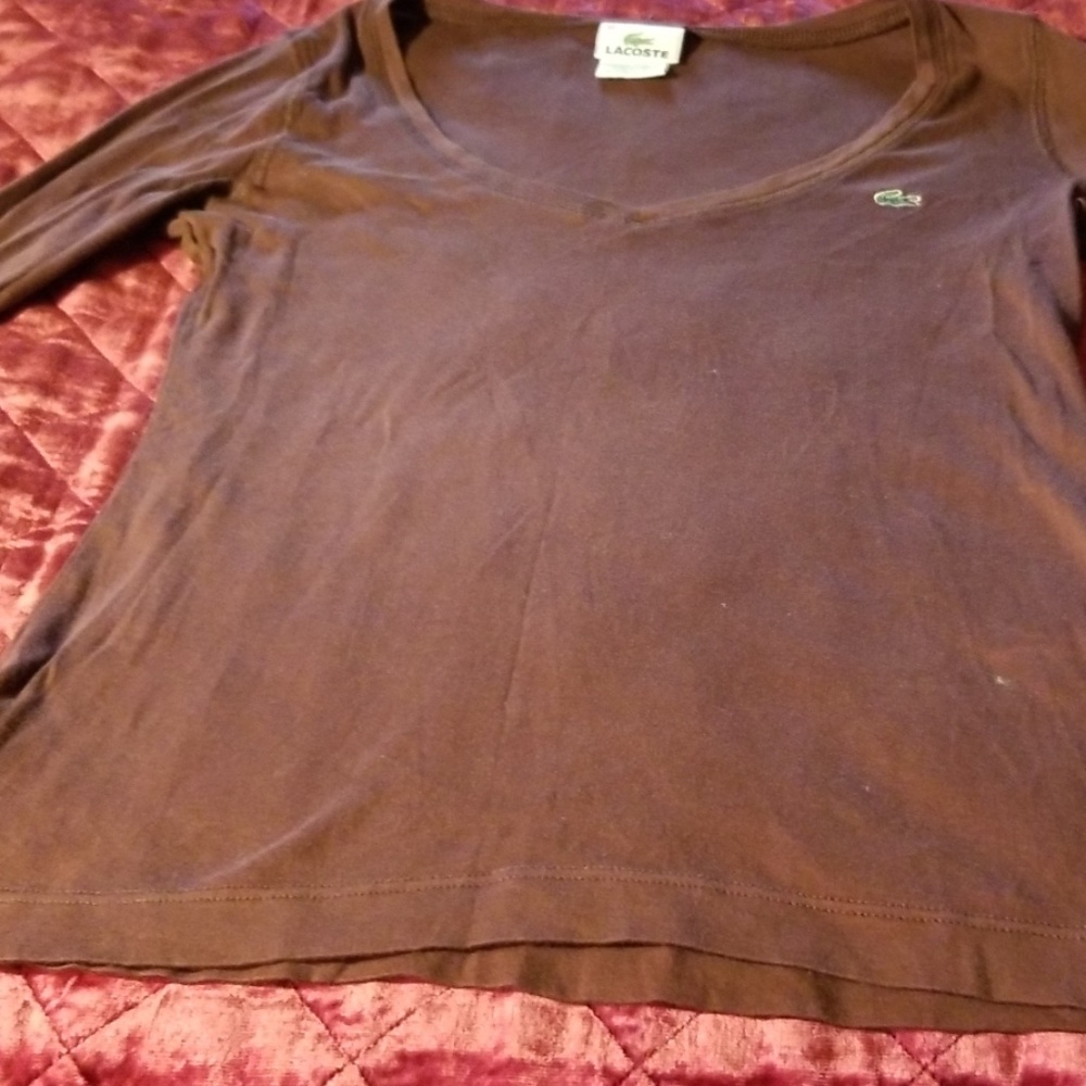 Brown lacoste shirt